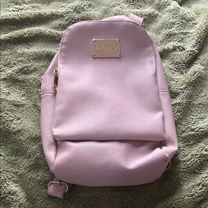bebe Light Pink Mini Backpack with Gold-Tone Logo Plate. ONLY USED ONCE!